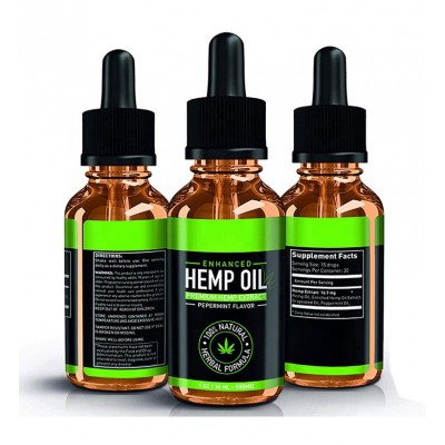 100% Pure Natural Cold Pressed Pain Stress Relief Hemp Seed Oil